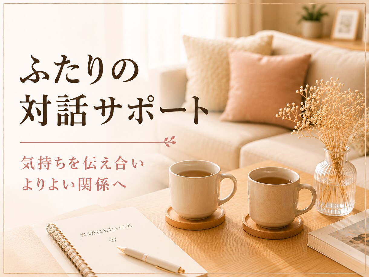 ふたりの対話・関係づくりをサポートします パートナーに伝えたい気持ちを一緒に整理します イメージ1