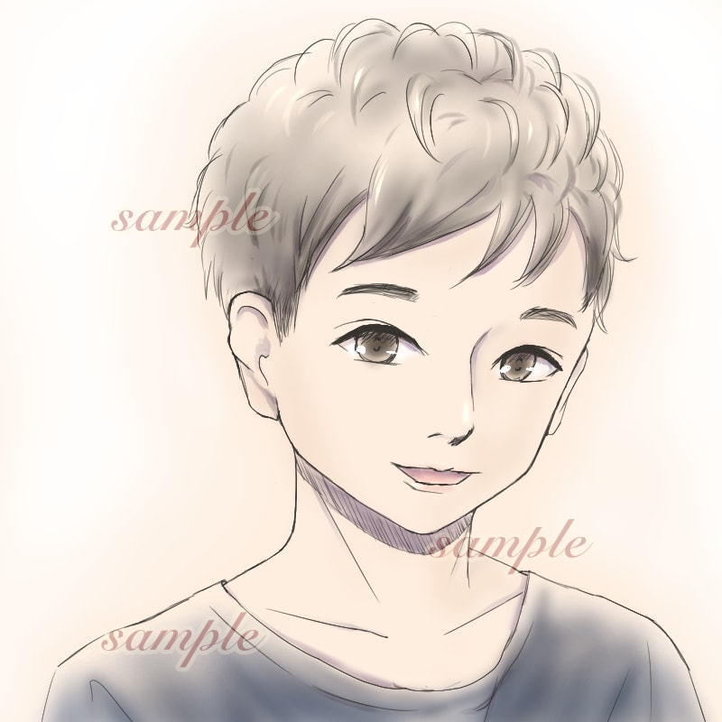 水彩画風SNSアイコン☆おしゃれ&綺麗に描きます 似顔絵イラストもよく合う優しいタッチです イメージ7