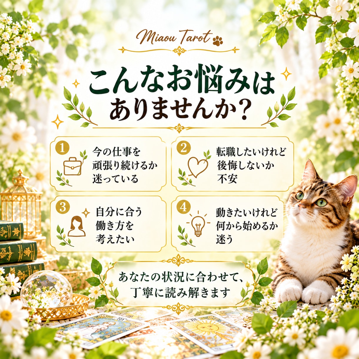 今の仕事を続けるか転職するかタロットで占います 二つの道の可能性と今できる一歩を丁寧に読み解きます イメージ2