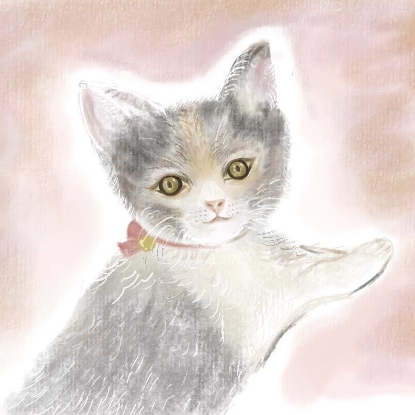 大切なネコちゃんのアートを水彩ペン使って描きます 思い出や性格のカラーを背景に反映させます♡デジタルアート！ イメージ5