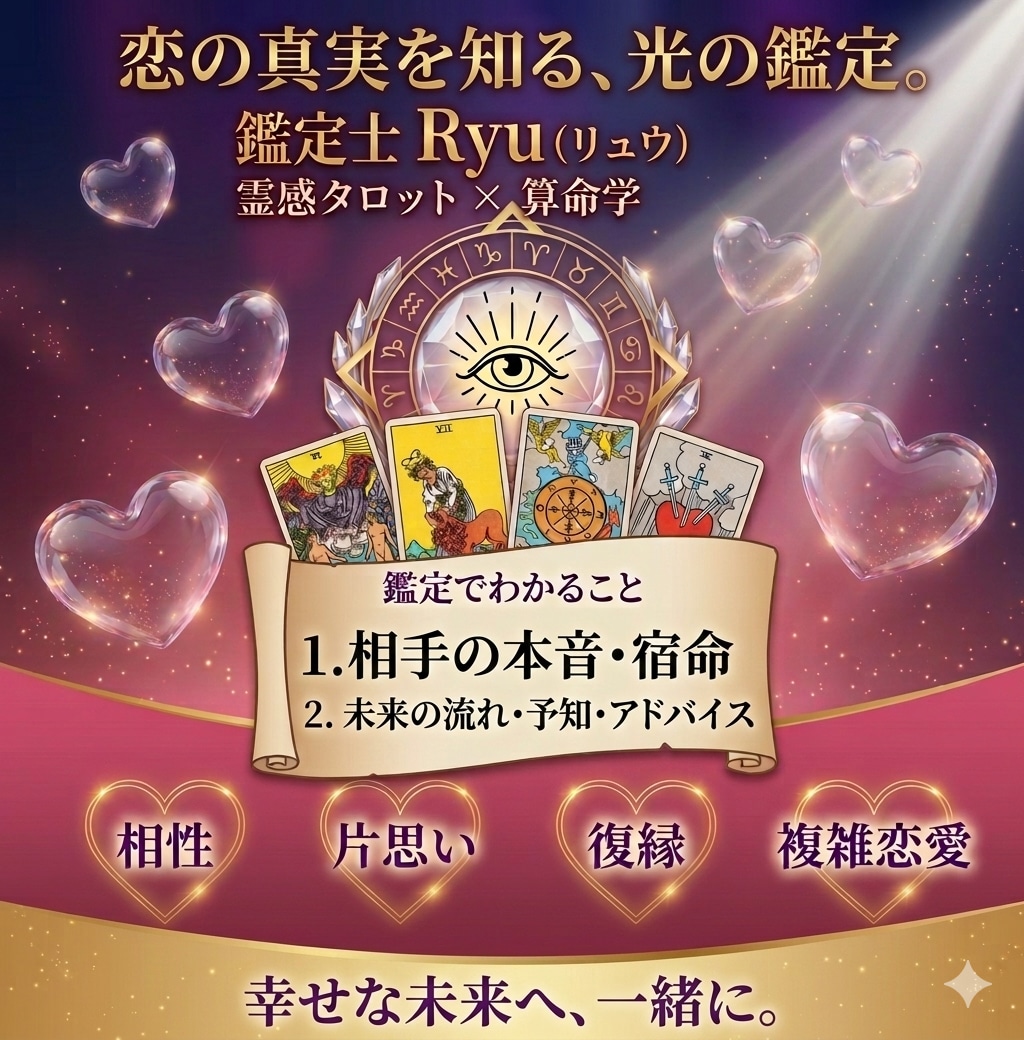 苦しい恋の理由と彼の本音を霊視タロットで占います 霊視タロット☆一人で抱える恋の悩みに寄り添います イメージ1