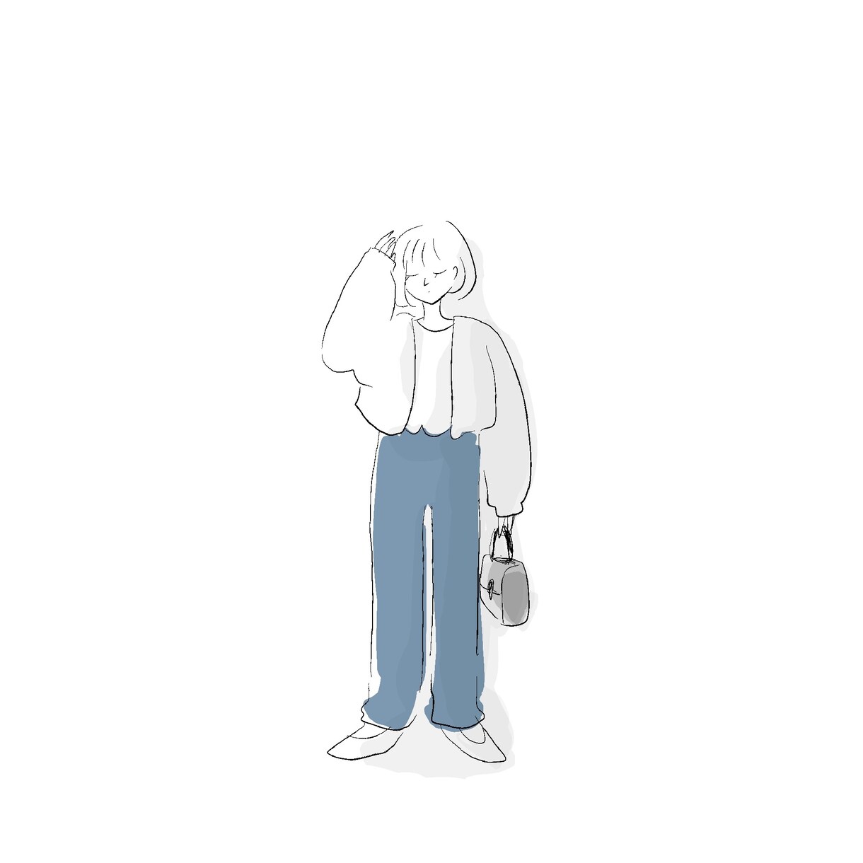 差し色のワンカラーがゆるかわいいイラスト描きます あなたのご希望に沿った内容で対応します◎ イメージ3