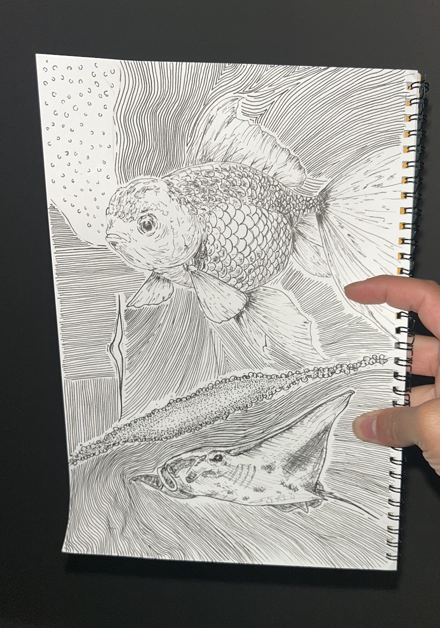 お客様にデザインをお聞きしお描きします 本作品はペン画のみ（モノクロ作品）で制作しております。 イメージ1