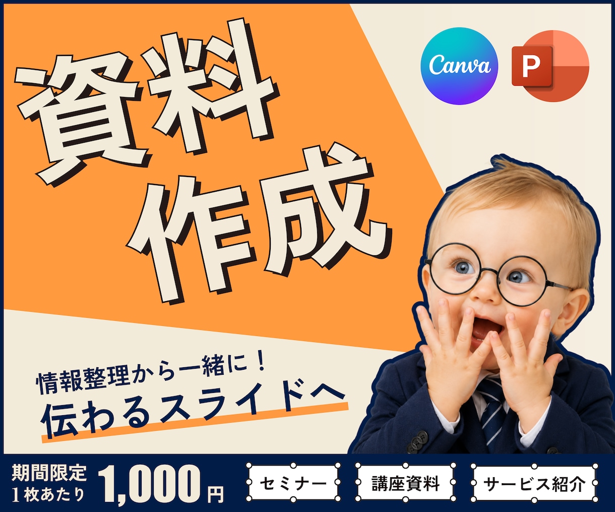最短５日｜伝わるスライドを作成します 情報整理から、伝わるプレゼン・セミナー資料を作成 イメージ1