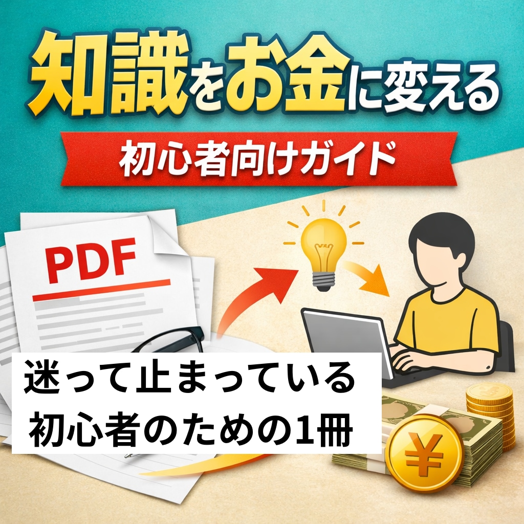 初心者向けに知識をお金に変える方法をまとめます 情報販売の全体像をやさしく整理したPDF教材です イメージ1