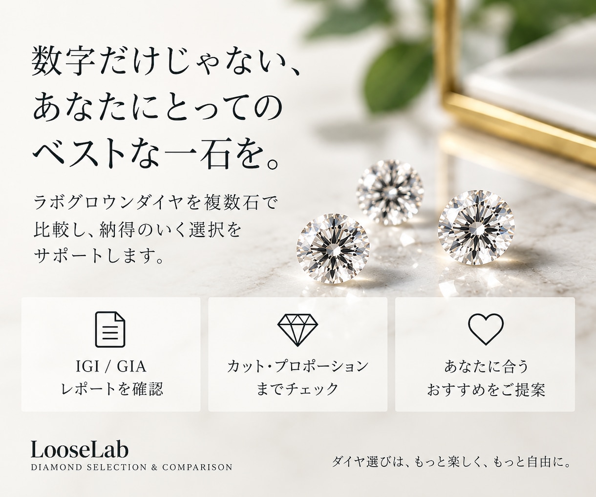 ラボグロウンダイヤの一石選びをお手伝いします 4C＋プロポーションから購入前の判断材料を整理します イメージ2