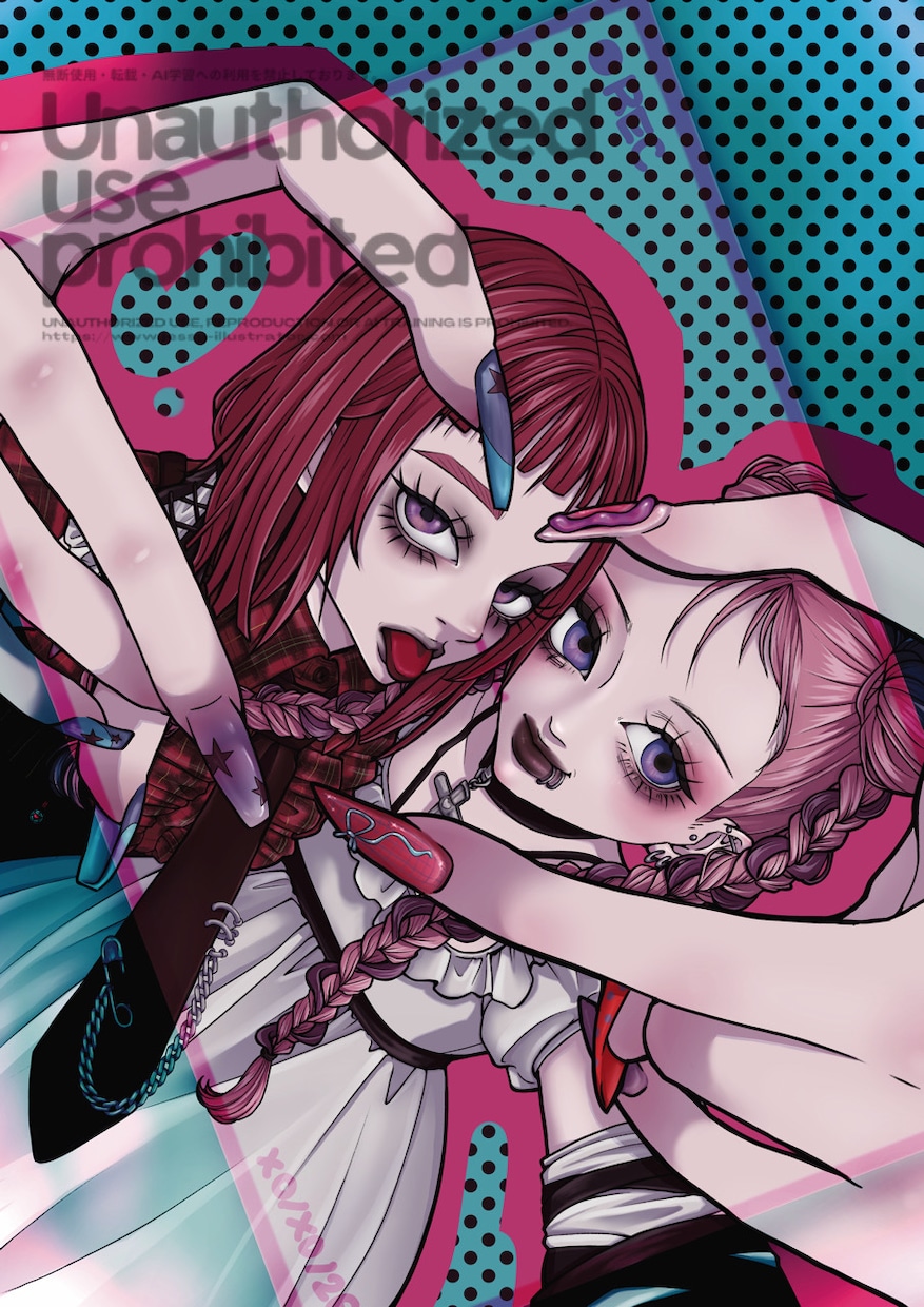 個性的でオシャレな女の子イラスト描きます 【ポップ×ゴス/ガーリー×毒っぽさ】映える一枚をお届け！ イメージ1