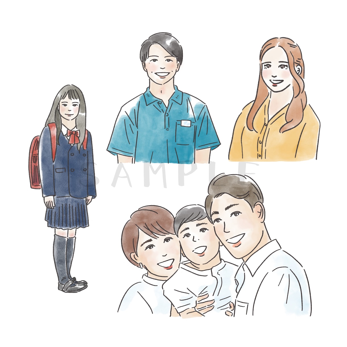 お写真をもとに、優しい雰囲気の似顔絵を描きます ペーパーアイテム、プレゼント、名刺やSNSのアイコンなどに イメージ5