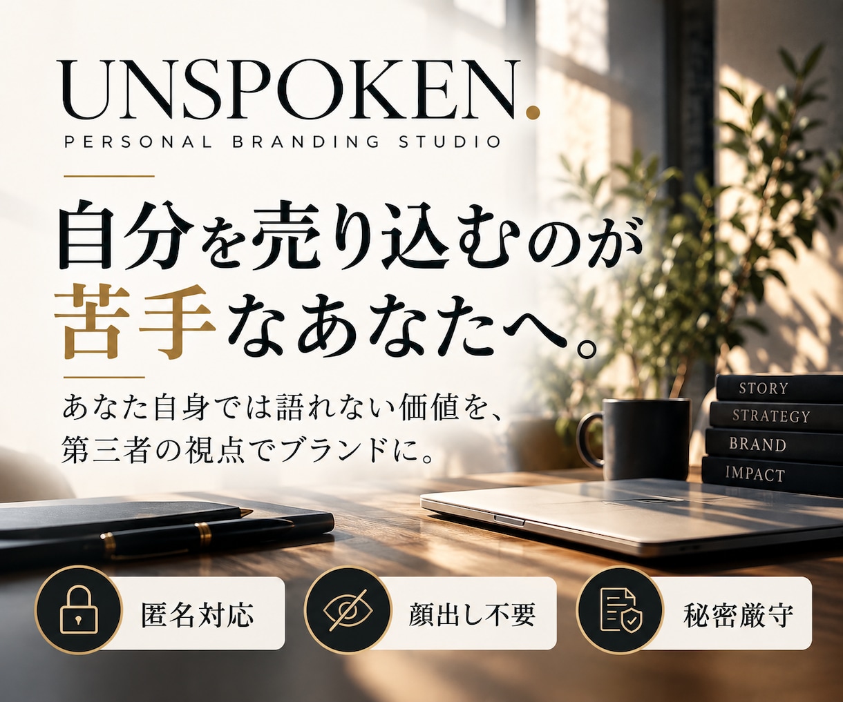 まだ言葉になっていない価値をブランドにします 「自分の魅力をうまく言葉にできない。」を私たちにお任せを。 イメージ2
