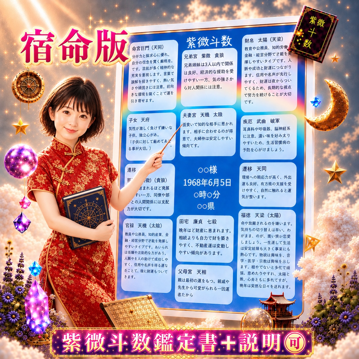 紫微斗数❤️鑑定書（前半〜後半）鑑定いたします ✨宿命から一生丸ごとわかる‼️PDF配布＋質問受付ます✨ イメージ1