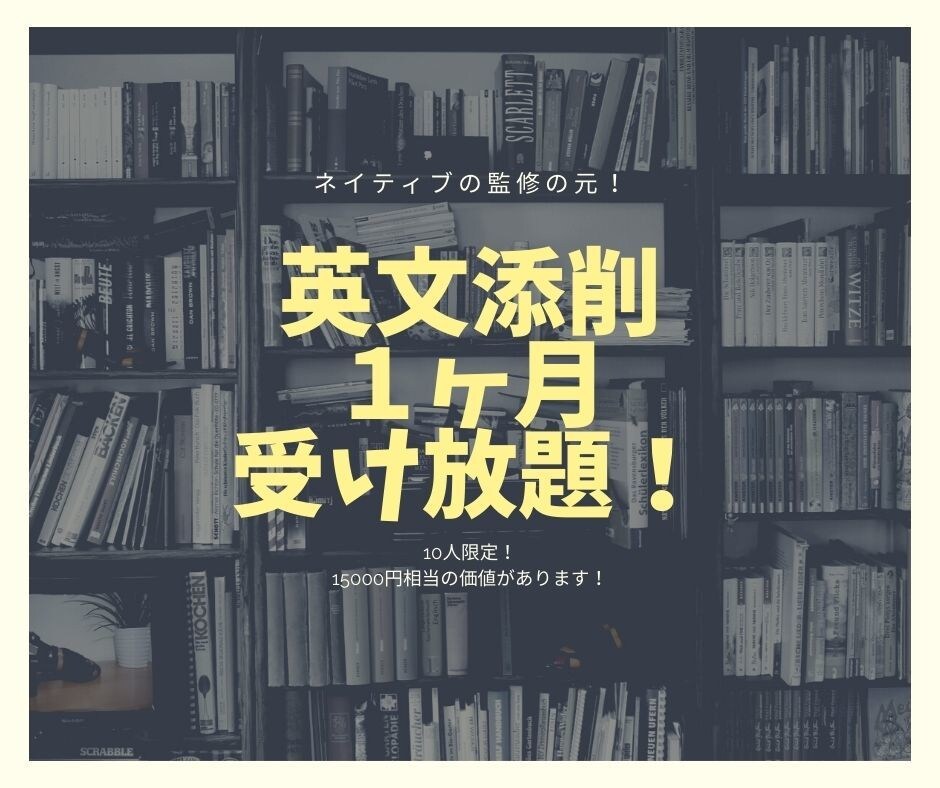 ネイティブの完璧な添削を一ヶ月受け放題にします 大学入試やレベルに合わせたネイティブの完璧な英文添削！ イメージ1