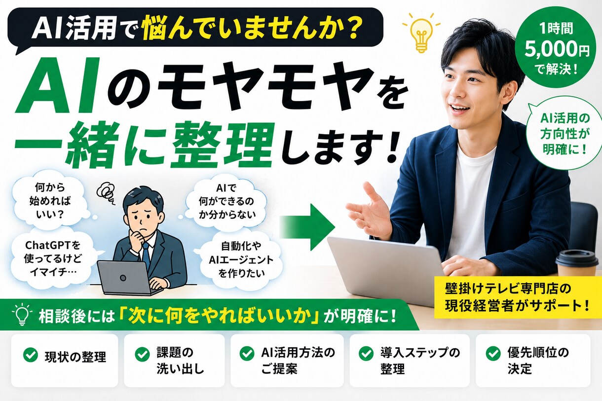 AI活用の壁打ち相談に乗ります 何から始めるべきか一緒に整理します イメージ1