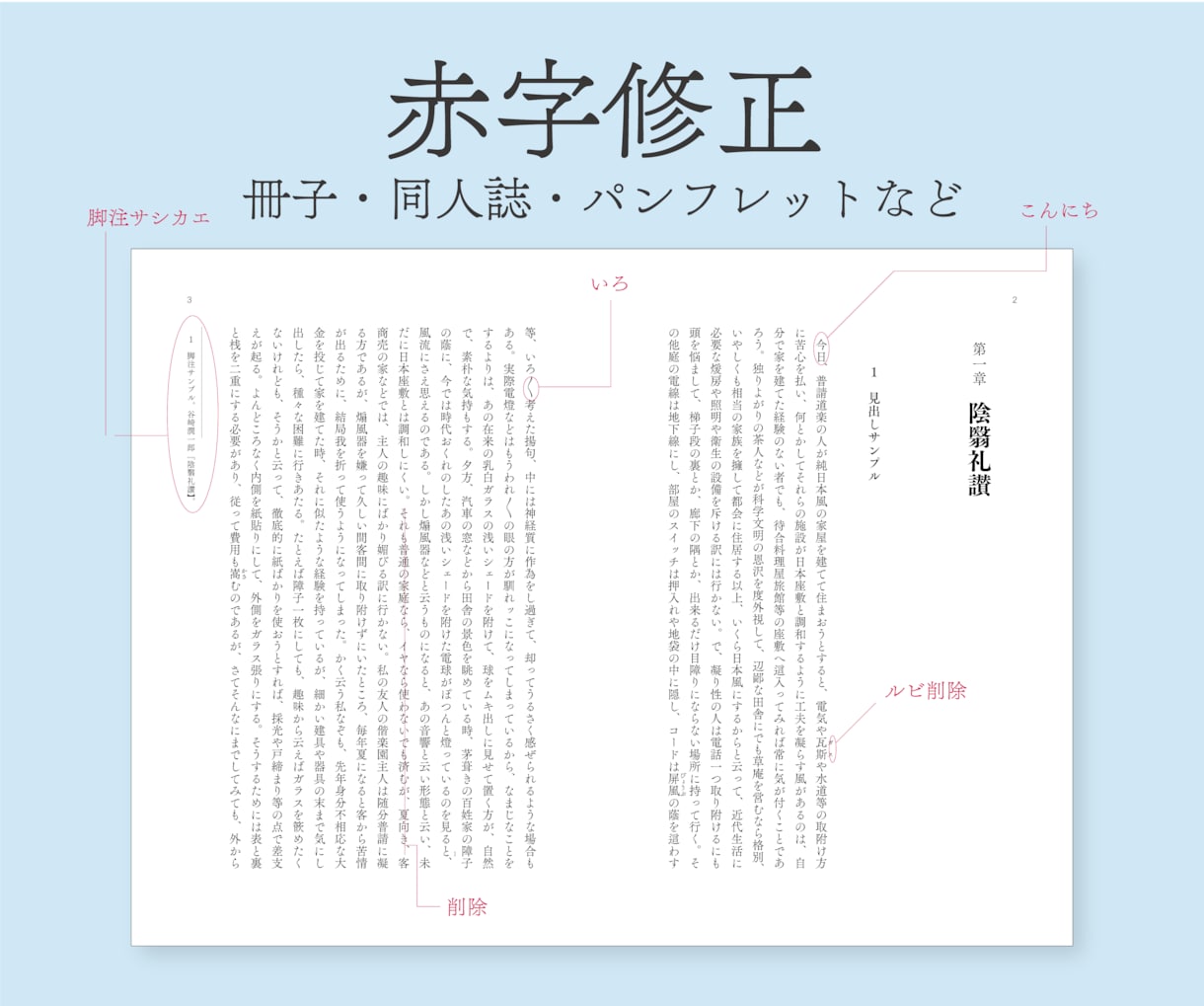 indd/ai/pdf　赤字修正承ります 簡易校正込み、編集経験者が細部まで正確に赤字反映します イメージ1