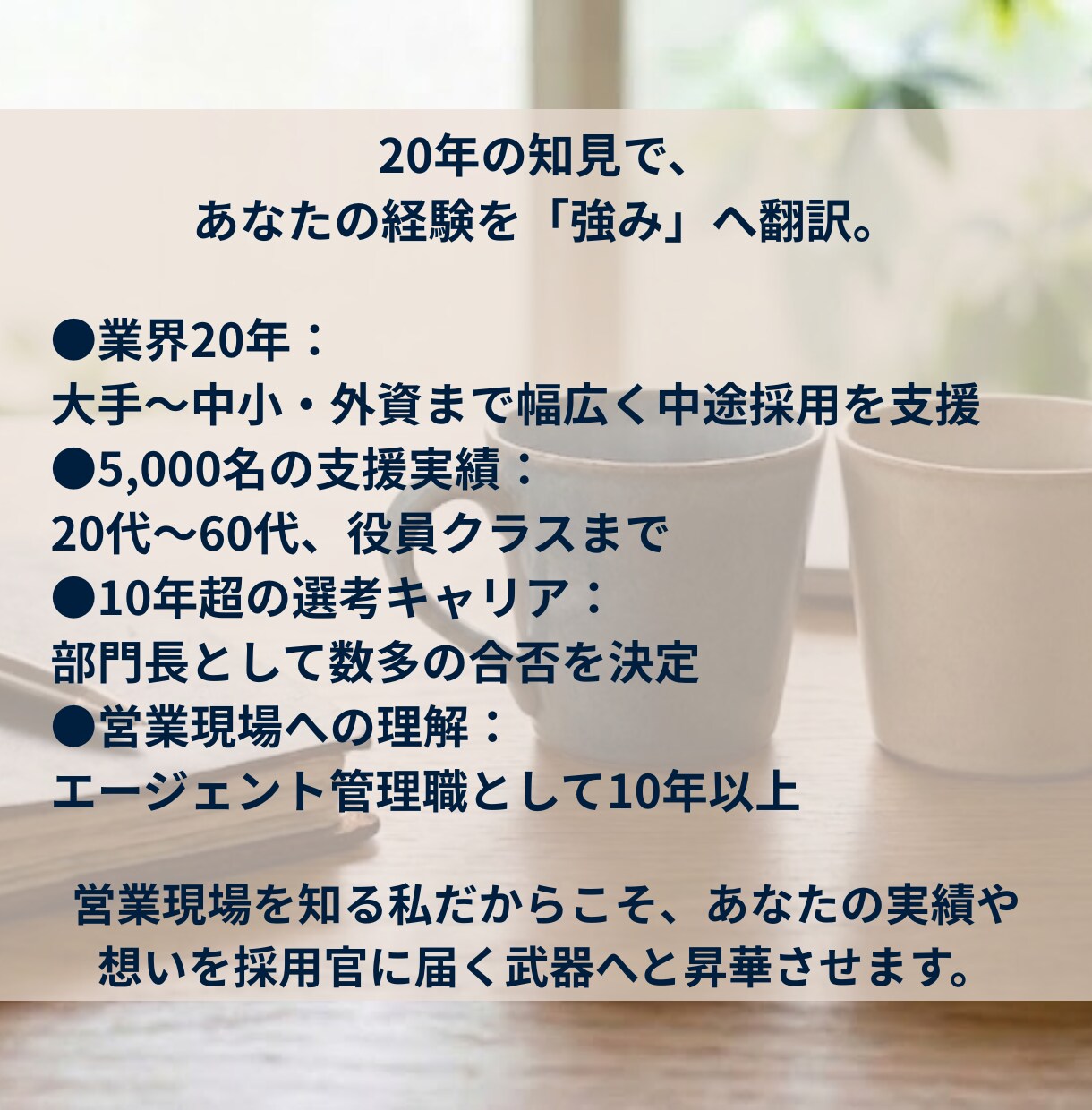 営業・サービス特化｜採用プロが職務経歴書作成します 【先着3名】20年の知見で評価される書類へ。特別価格で提供 イメージ4