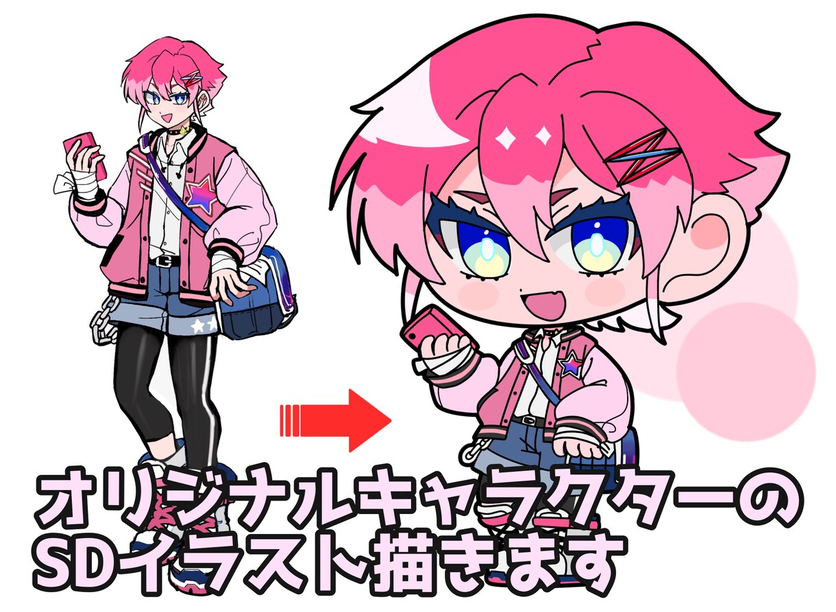 ポップなSDキャラクター(ミニキャラ)制作します あなたのオリキャラをSD化！1からキャラデザ対応も可！ イメージ1
