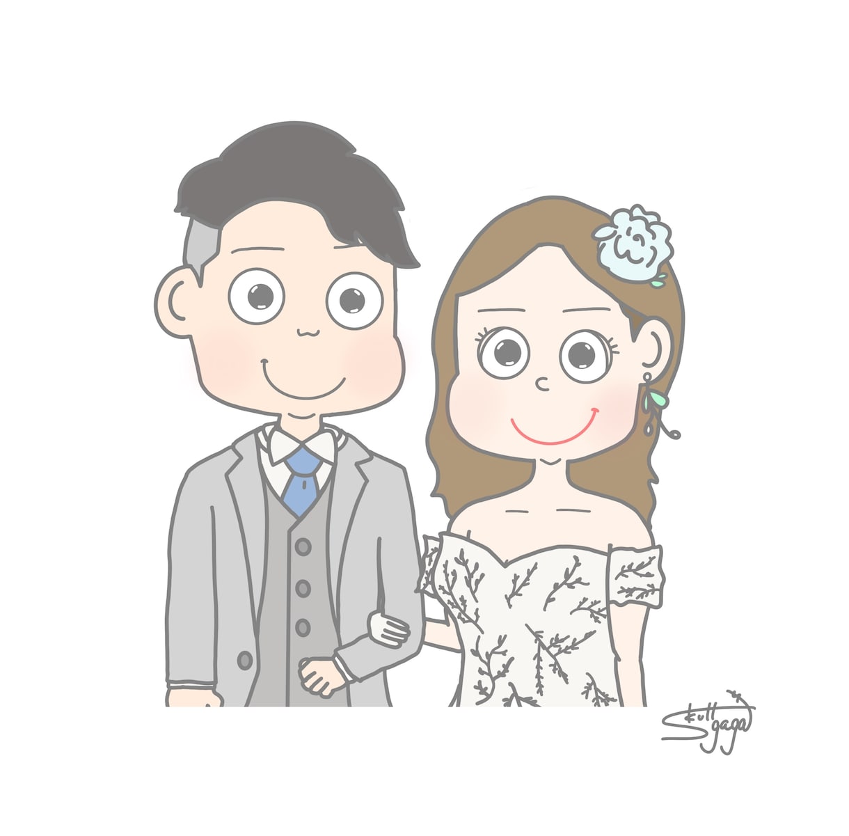アイコン用イラストや似顔絵を描かせていただきます ★似顔絵作成〜2名様用です〜★ イメージ2