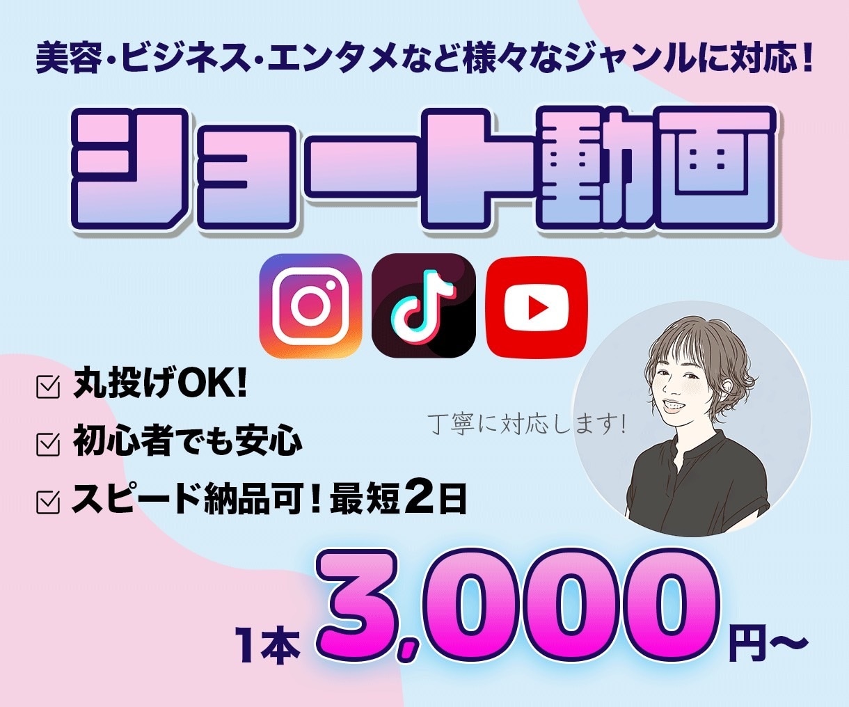 ショート動画編集します TikTok・Instagram・YouTube Short イメージ1