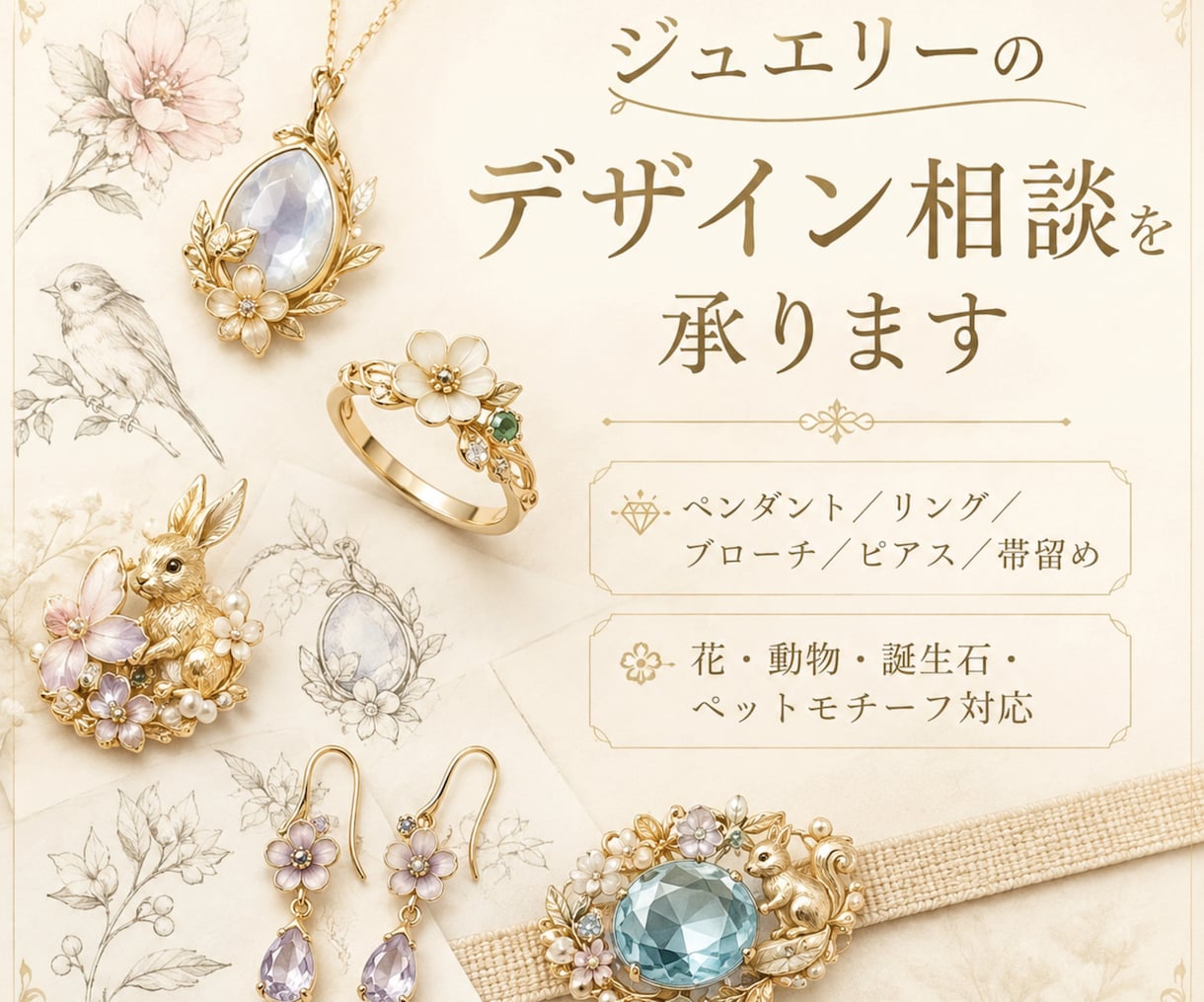 想いを形にするジュエリーを提案します 想いを聞いて、世界に一つの形へ イメージ2