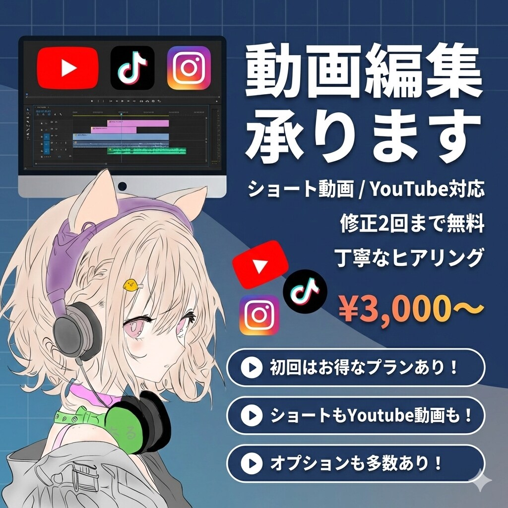 ショート動画からYoutube動画まで作成します あなたのニーズに合う動画編集をご提供いたします！ イメージ1
