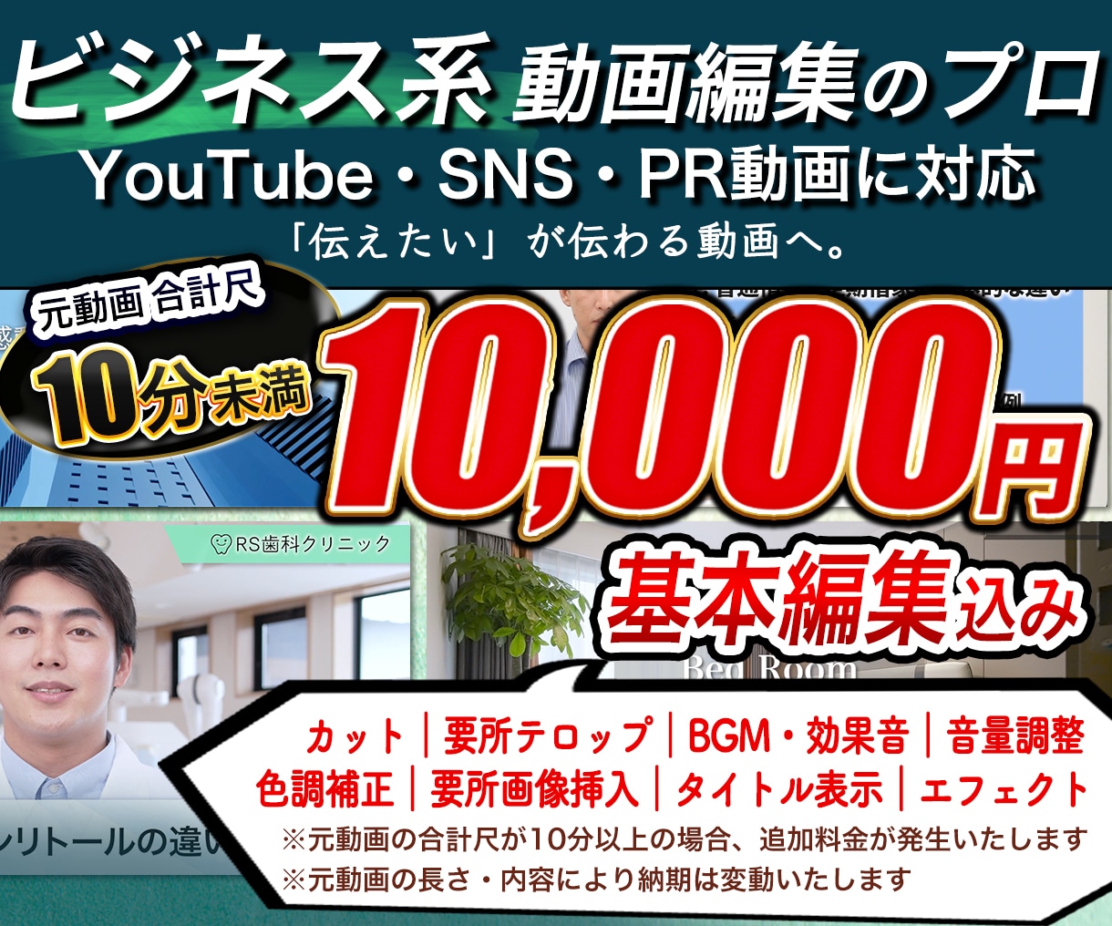 ビジネス動画編集｜サムネイル制作も対応できます 丸投げOK！ビジネス動画のプロが伝わる動画を制作 イメージ1