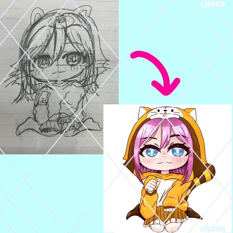 眠っている描きかけのイラスト仕上げます アナログからデジタルまで未完成の下書きを仕上げます イメージ2