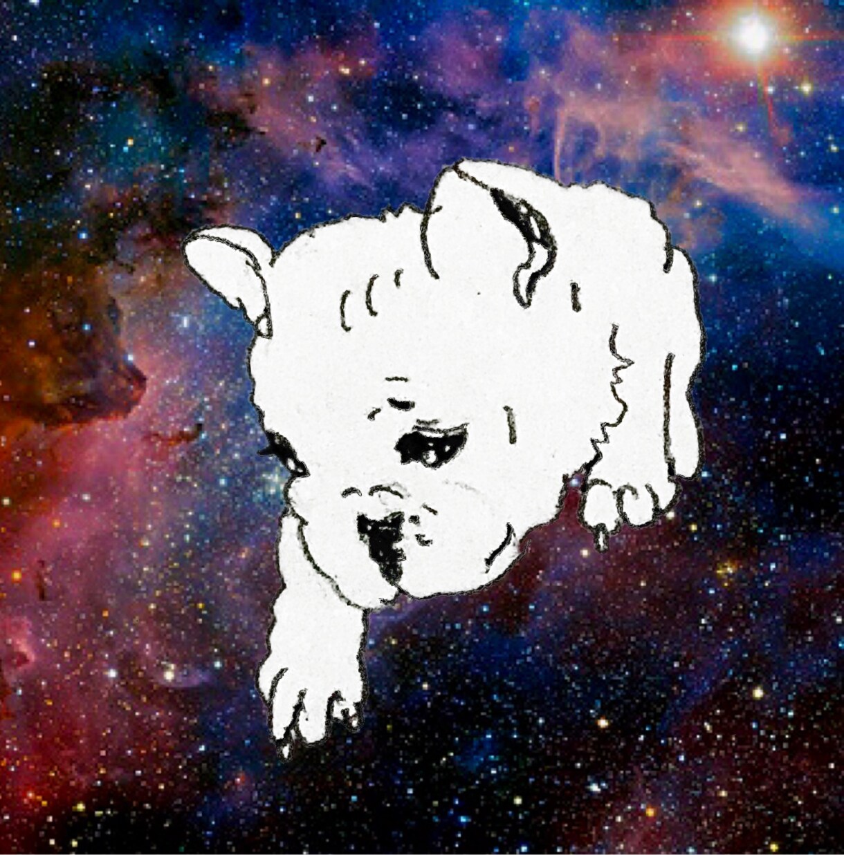 ペットのワンちゃんイラスト描きます 【犬限定】✰︎あなたのワンちゃんを宇宙に浮かばせませんか✰︎ イメージ4