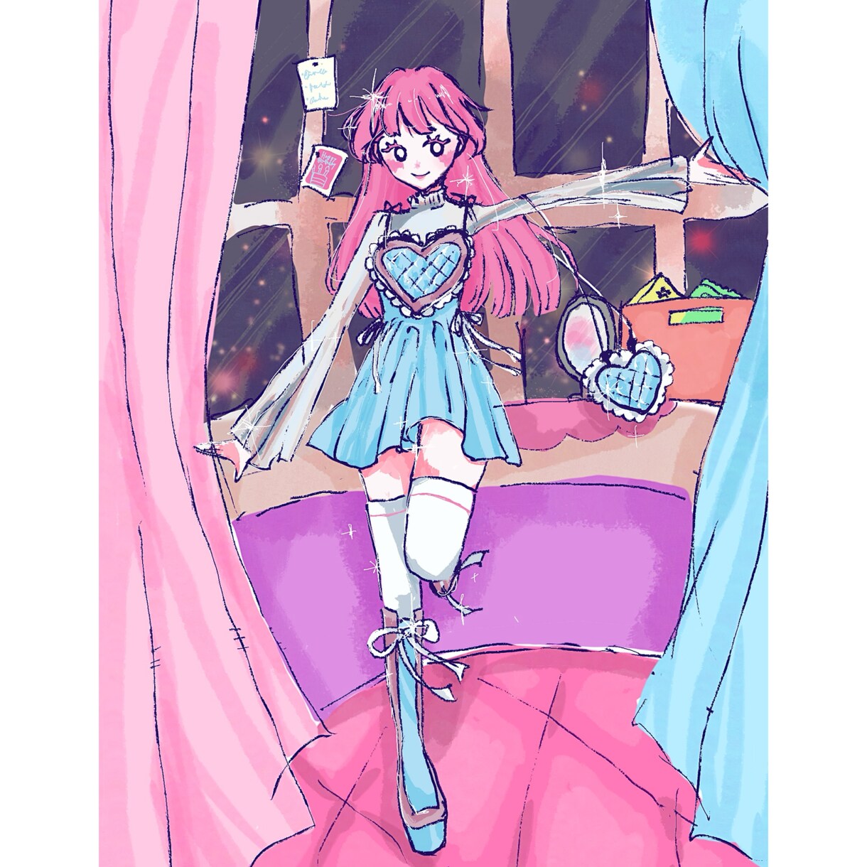 キラキラ可愛い1枚絵描きます アイコン、ヘッダー、MVなど様々な用途に！ イメージ4