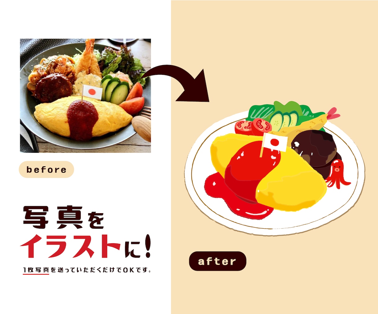 2日後納品★レトロな食べ物イラストを描きます お菓子会社での経験を活かして、お客様のニーズに合ったイラスト イメージ2
