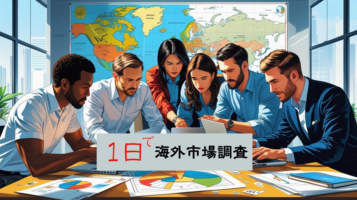 海外進出の壁を1日で打破！中小企業向け市場調査ます AI で市場の霧を晴らし、先手を打つ イメージ1