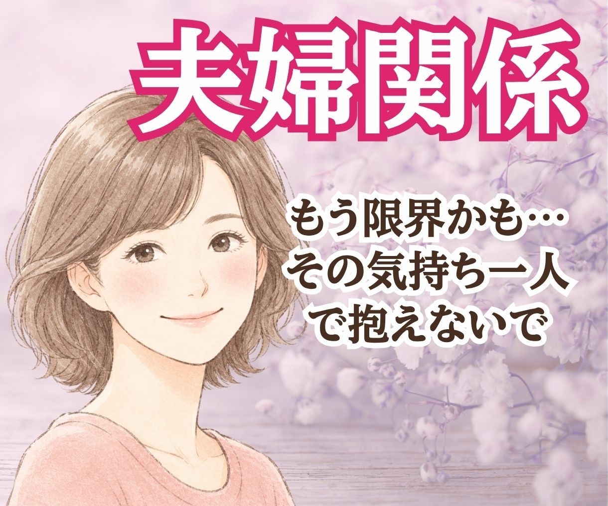 夫婦関係・パートナーのお悩み。なんでもお聴きします 会話無し/家庭内別居/愚痴/モヤモヤ…。気持ちを整理します♪ イメージ1