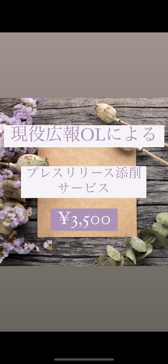 完成されたプレスリリースをしっかり添削します 現役広報が添削◎お手頃価格で丁寧親切なサービスを心がけます！ イメージ1