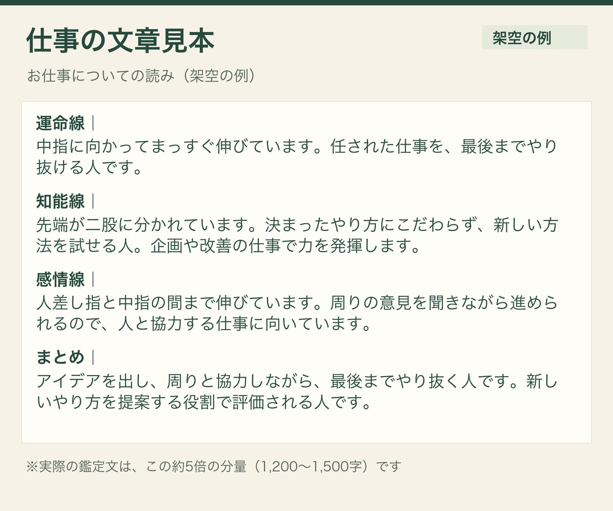 画像解説付き｜手相で適職と仕事の強みを読み解きます 向いている仕事・力が出る場面を、線ごとに解説 イメージ3