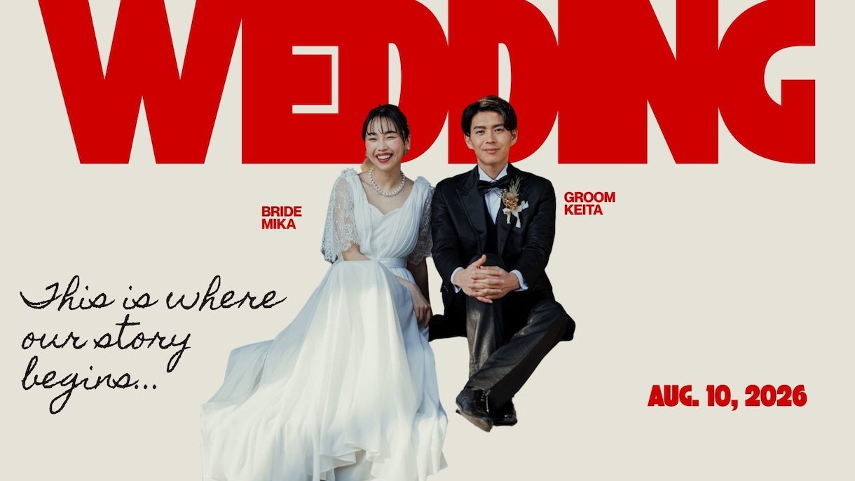 レトロポップな結婚式プロフィールムービーを作ります 【動画挿入可】海外雑誌のようなおしゃれなムービー イメージ1