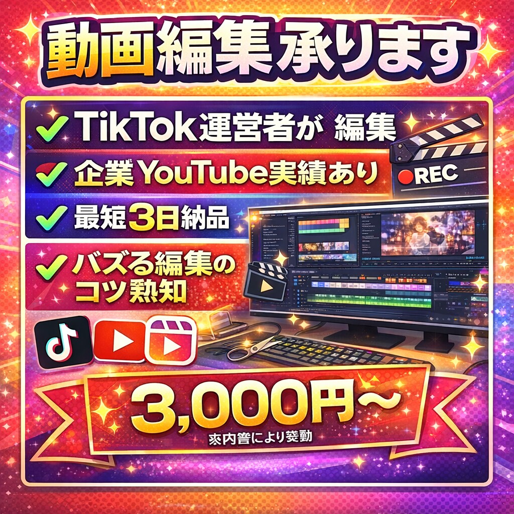 TikTok/YouTube動画編集します 現役TikToker×企業YouTube経験者がお届けします イメージ1