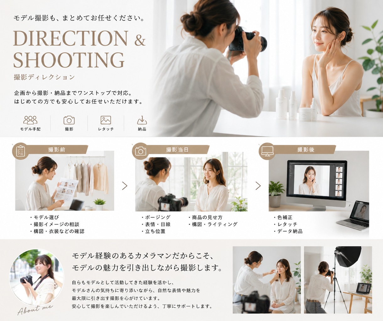 モデルを手配して商品・広告撮影まで対応します 商品に合うモデル選びから撮影・納品まで対応します イメージ5