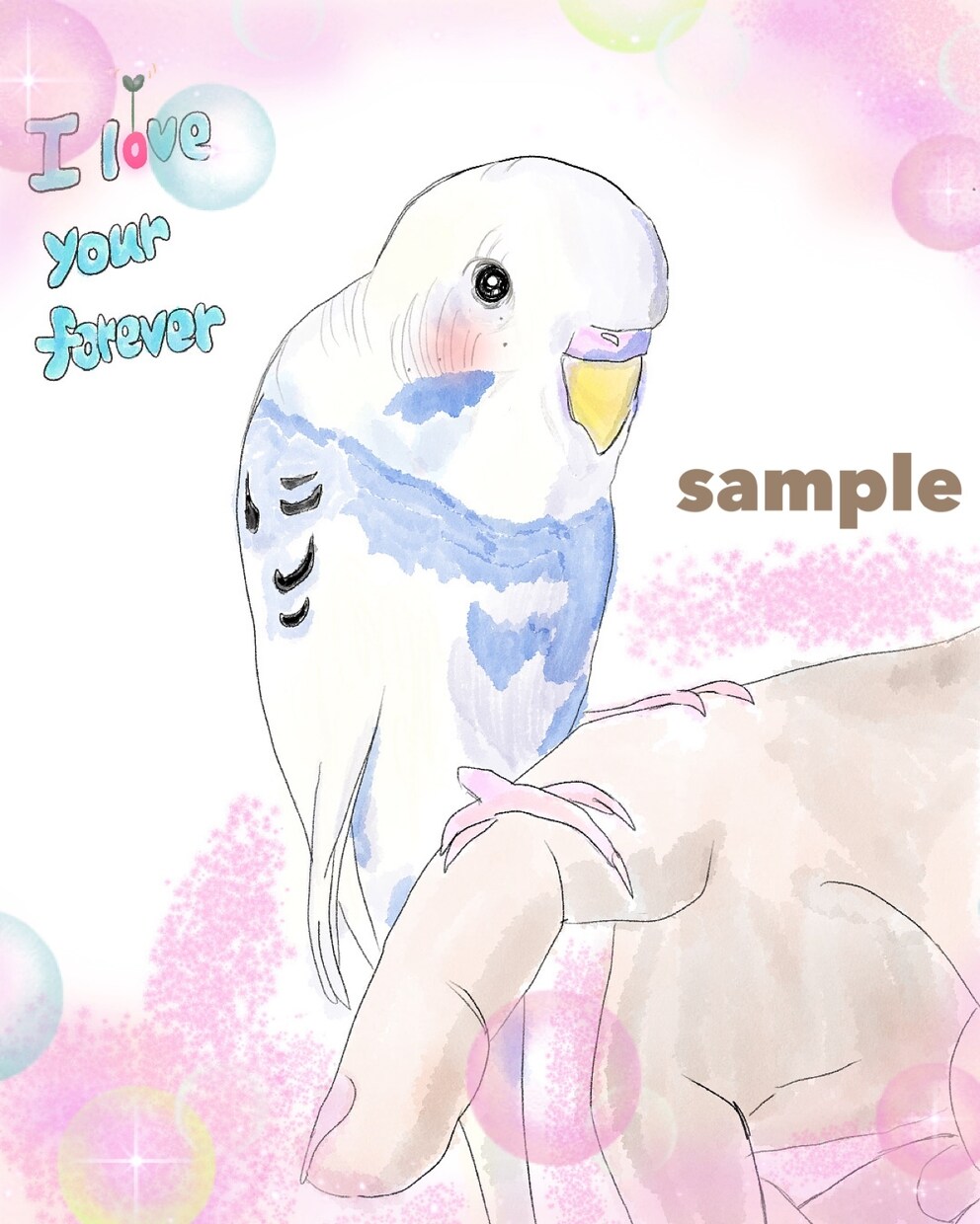 水彩風で可愛く♡小動物の似顔絵あなただけに描きます 先着5名様初回特別価格￥1500☆うちの子の可愛い形にします イメージ1