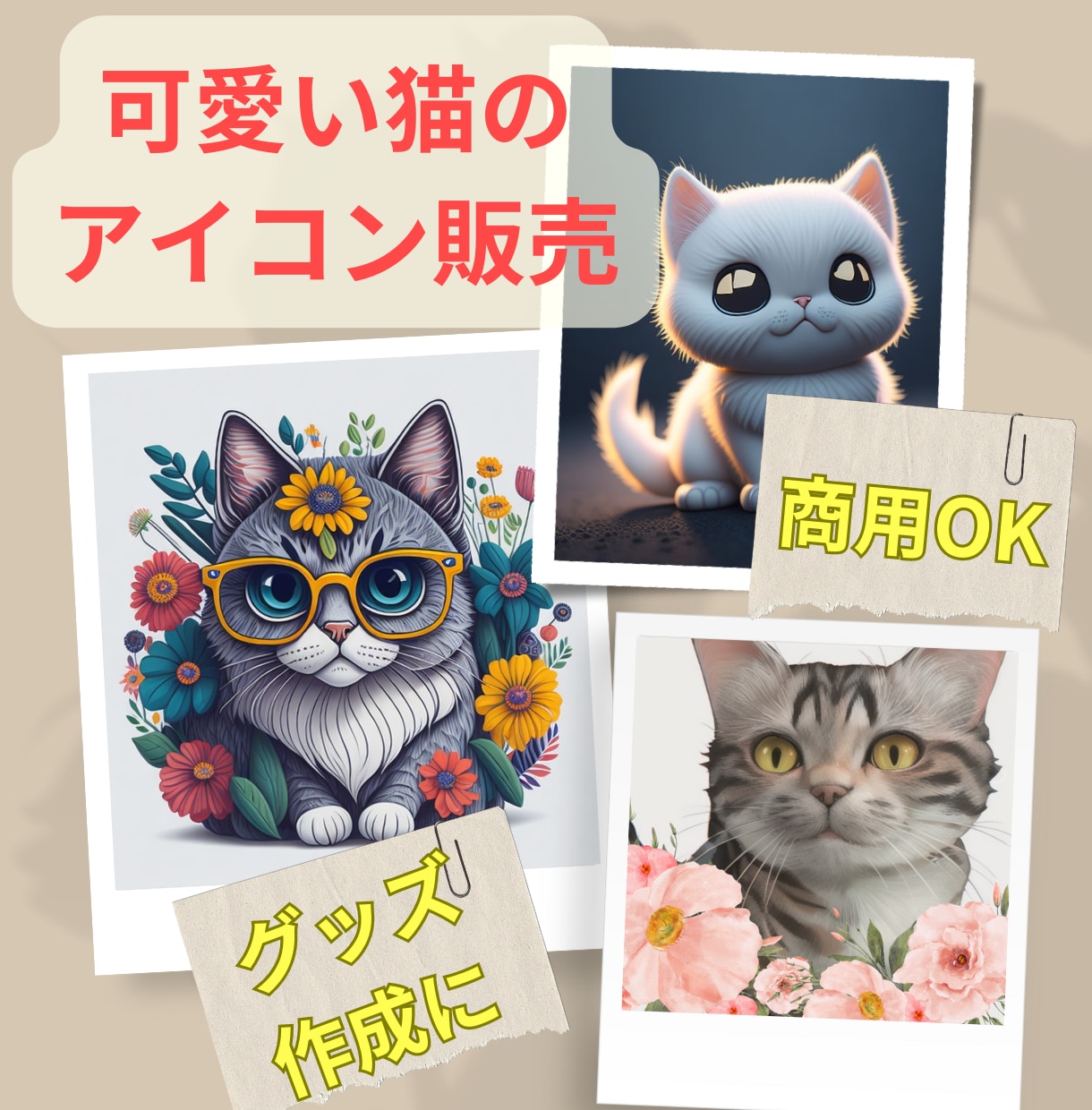 商用可！可愛い猫のアイコン画像販売します 各種SNSで使える猫のアイコンを販売 イメージ1