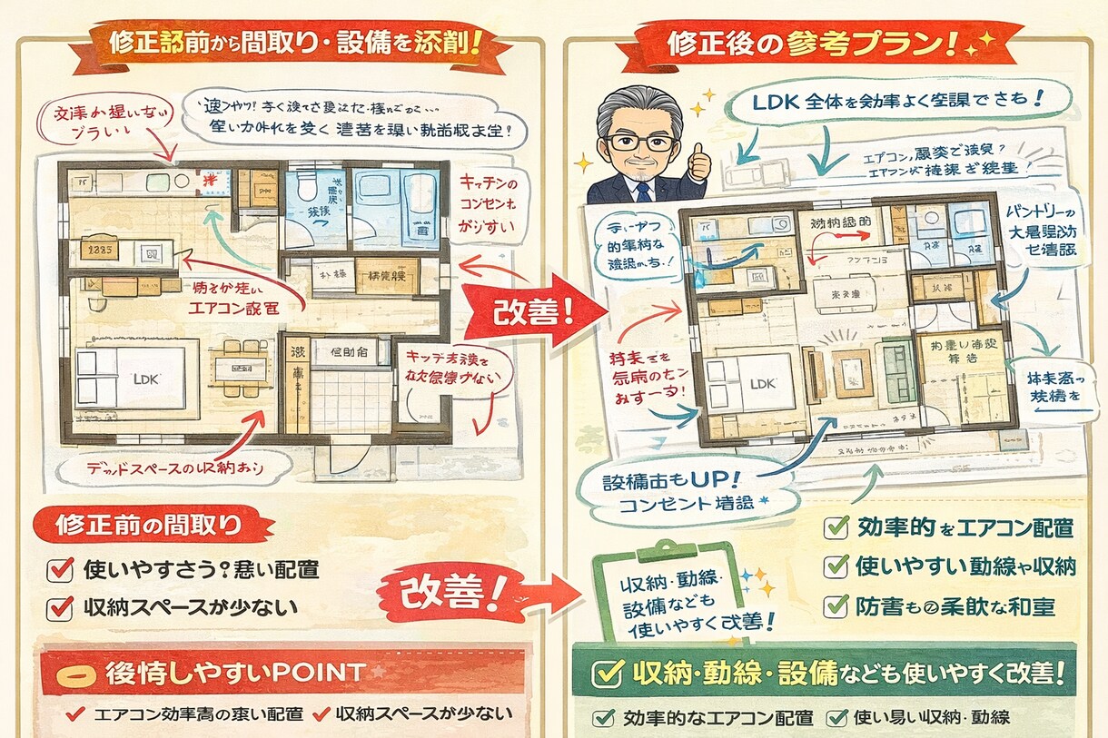 一級建築士が間取り・設備を本気でチェックします デザインだけでなく、住んでから後悔しない家づくりをしたい方へ イメージ2