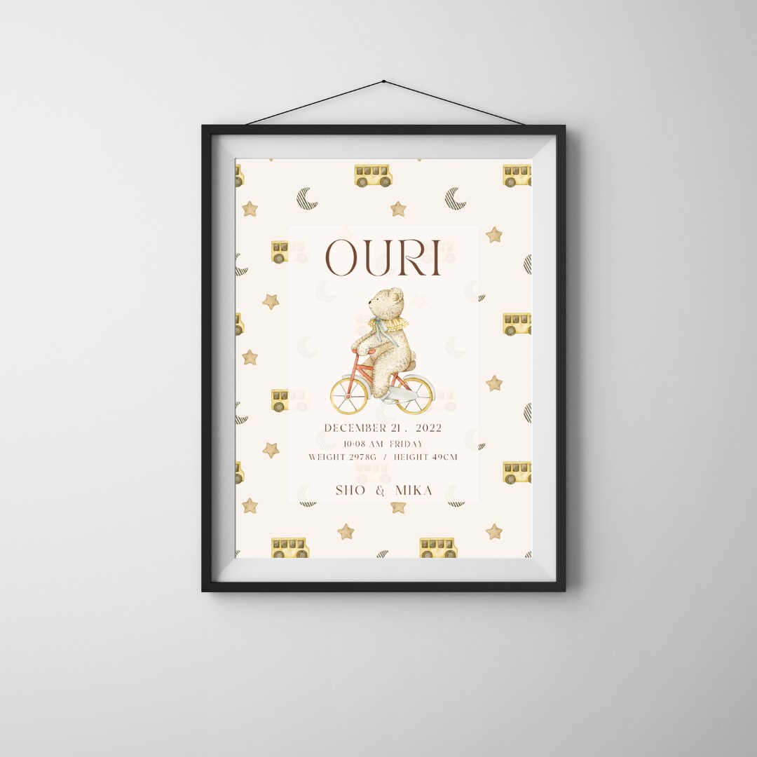 セミオーダーでオリジナルの命名書を作成致します お部屋に馴染む☺︎とっておきのベビーポスターを作成しませんか イメージ4