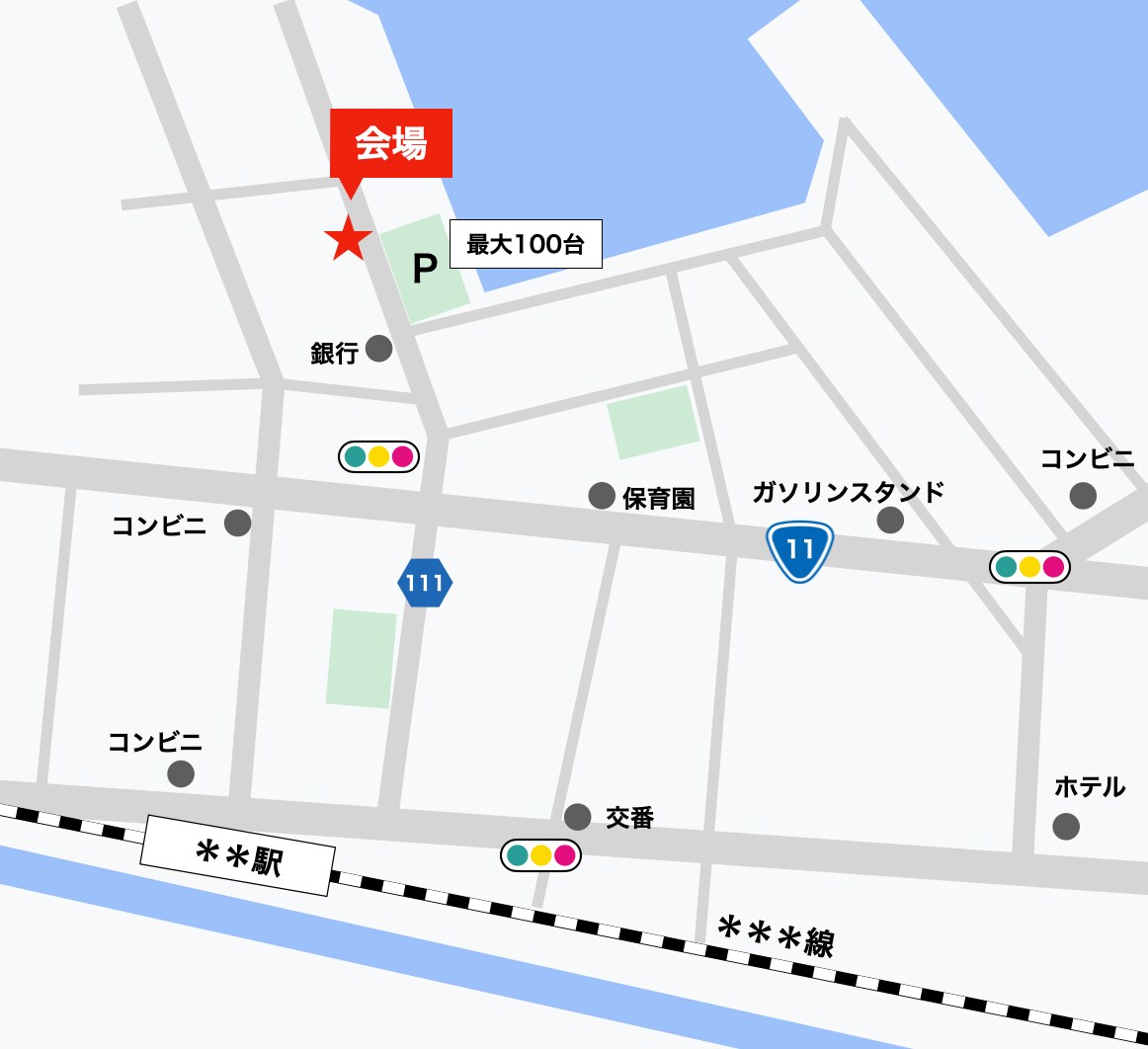 特別価格（２名まで） シンプルな地図作ります サンプル画像のようなシンプルなカラー地図を制作します。 イメージ2