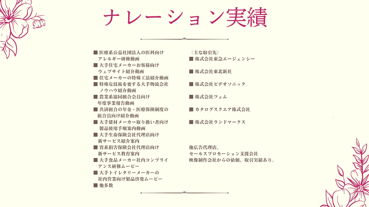 実績35年！プロの語り！誠実丁寧に対応いたします 【プロのナレーション！完全買い取り可能！2次使用料なし】 イメージ2
