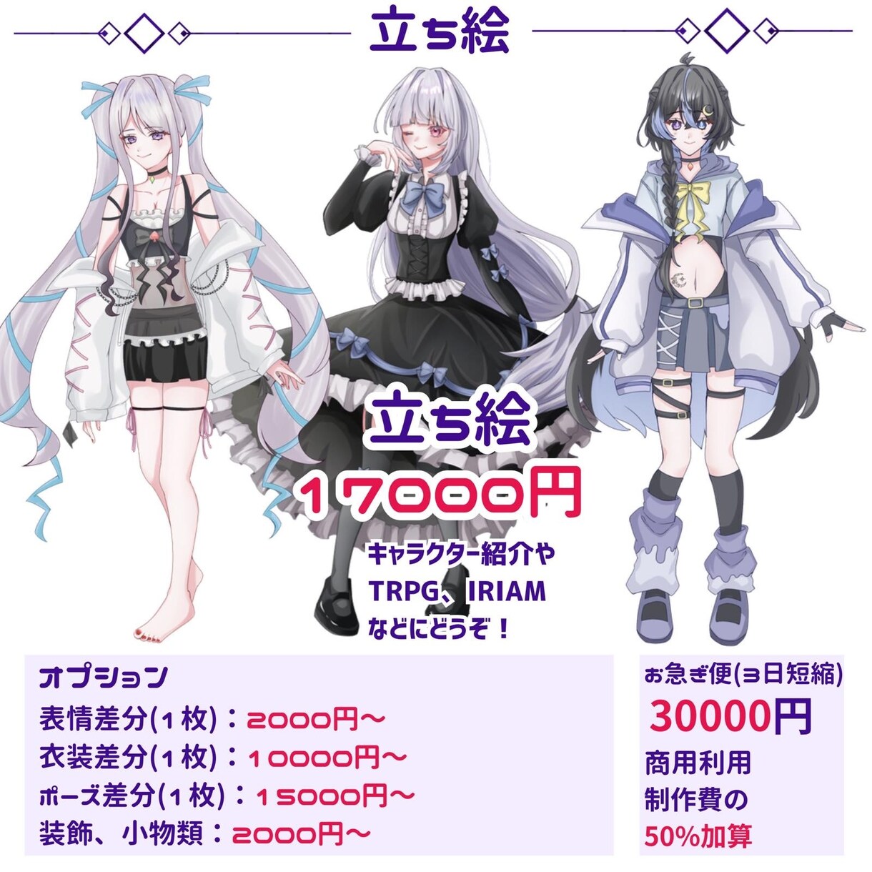 スピード納品で最短3日！可愛いイラスト制作します 選べる4種のプラン！商用利用やグッズ使用なども出来ます！ イメージ5