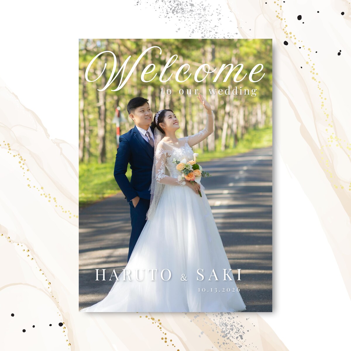 おしゃれ｜結婚式ウェルカムボード作成します シンプルで上品な結婚式ウェルカムボードをお作りします イメージ3