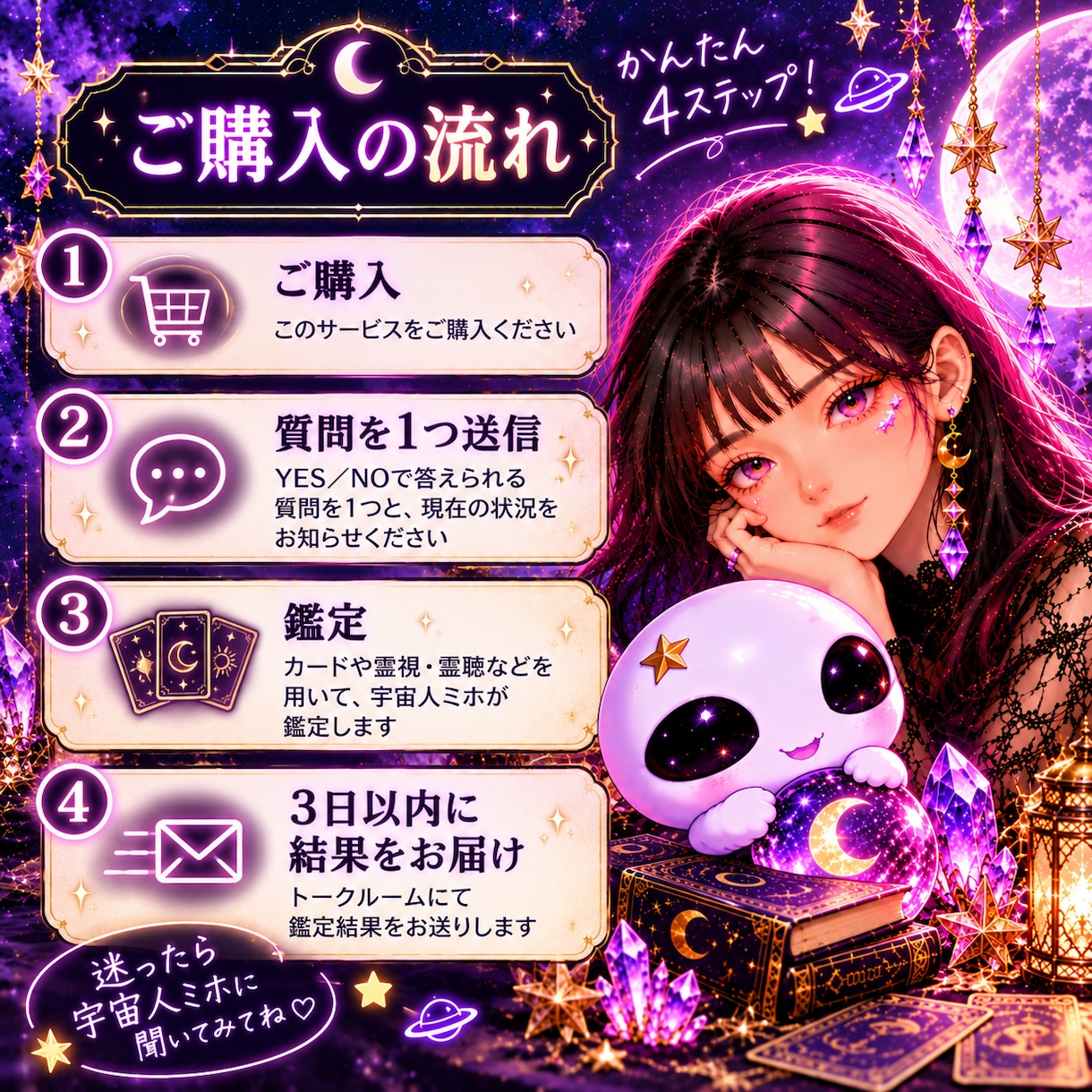 気になる質問1つをYES・NOで占います 結果の理由とミホからのひとこと付き イメージ3
