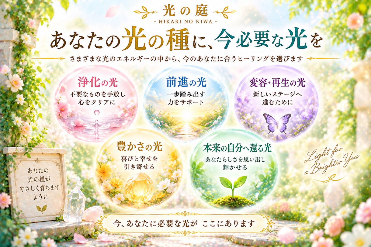 あなたの光の種を育てる遠隔ヒーリングを届けますます 今のあなたに必要な光を選び、本来の輝きへやさしく寄り添います イメージ4