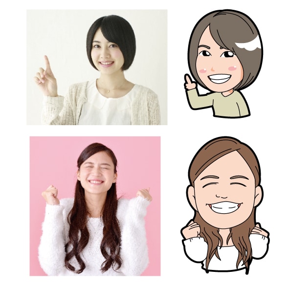 写真からほんわか、かわいいシンプルな似顔絵描きます かわいくシンプルなイラストです イメージ1