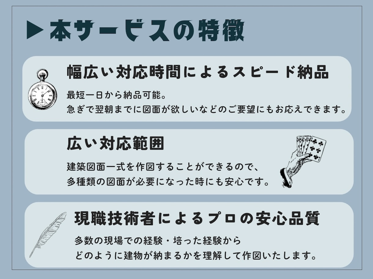 建築図面の作成・修正・トレースを承ります 現職の建築経験を活かし正確で見やすい図面を作成します イメージ3