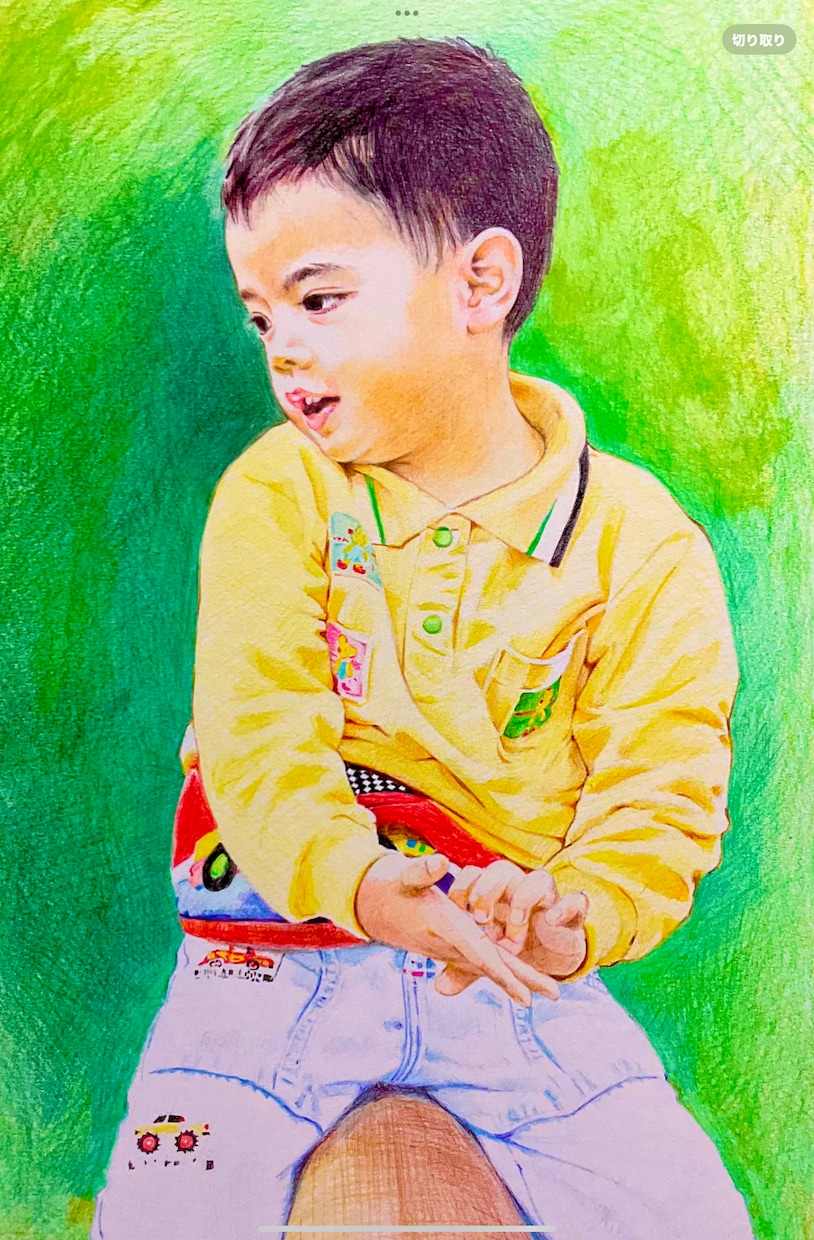 写真を元に似顔絵を描きます A４サイズのケント紙に色鉛筆で写真に忠実にリアルに描きます。 イメージ2
