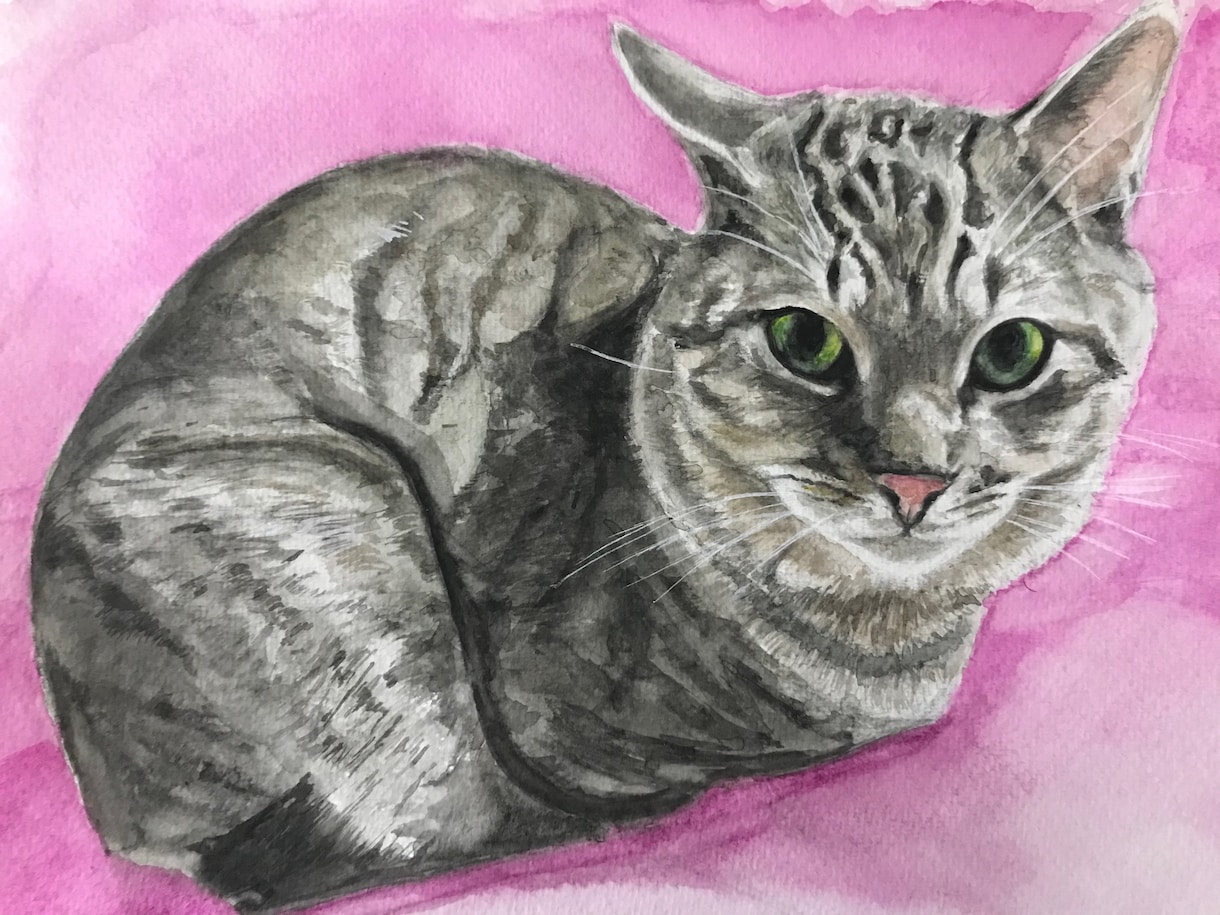 ペットの肖像画のお描きします ペットのかわいらしい姿を鉛筆画または水彩画でお描きします イメージ3