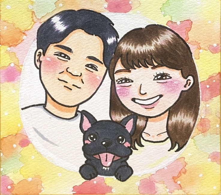 贈り物などにピッタリなポップで明るい似顔絵描きます あなたの大切な1枚を描かせて下さい(*´∀｀*) イメージ2